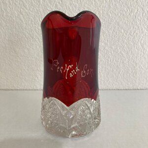 Antique 1901 Ruby Stained Red Glass Pitcher